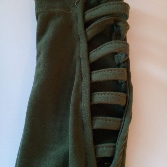 YUMMY WOMEN'S LEGGINGS OLIVE GREEN SIZE SMALL - Picture 5 of 8